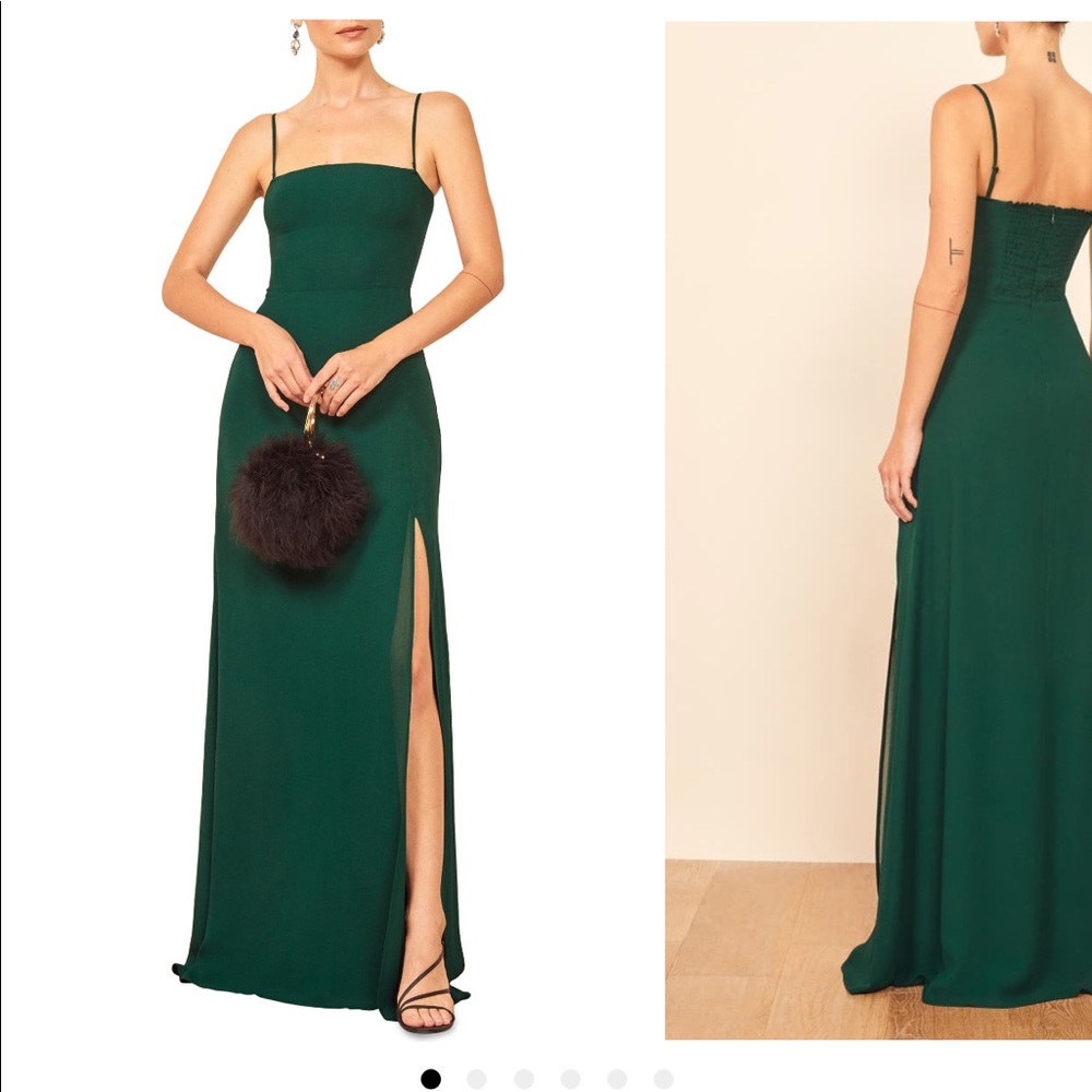 Emerald Reformation gown, worn once to wedding